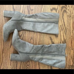 Torrid extra wide calf knee high boots. Gray suede!  Worn once!